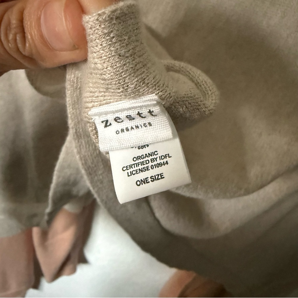 Zestt Travel Scarf Cream, Pink and Tan, OS, Oragnic Cotton - Picture 7 of 8